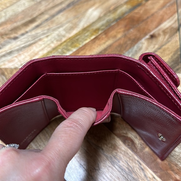 Chanel Trifold Compact Wallet Dual Side - Deep Red - Picture 10 of 16